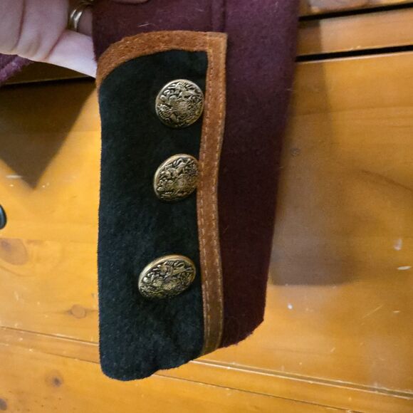 Vintage Frontier Collection Maroon Wool Jacket Size Small Military Western - Picture 9 of 16